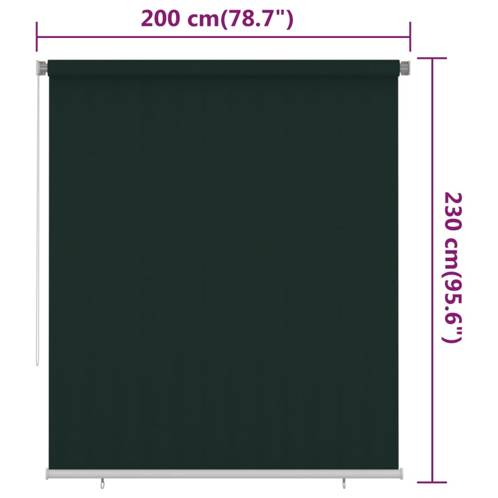 Rolgordijn voor buiten 200x230 cm HDPE donkergroen image 6