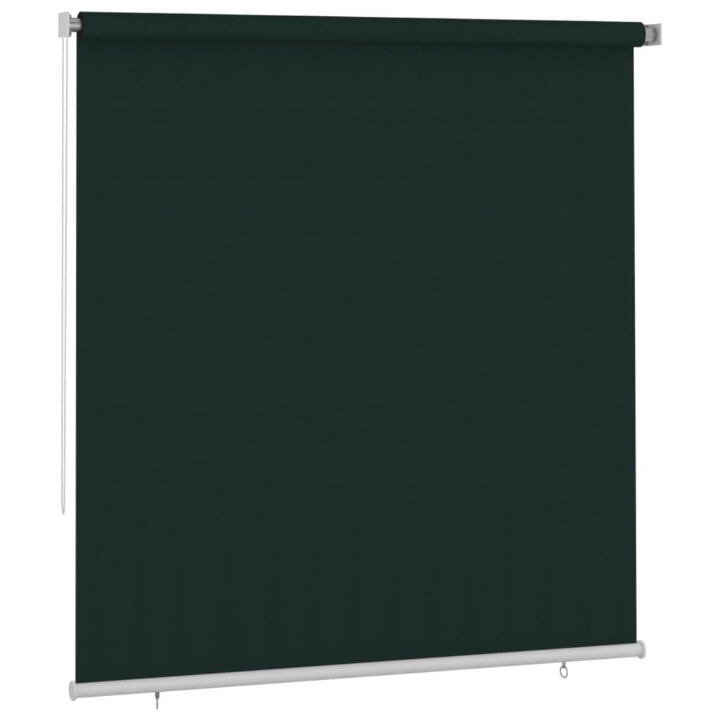 vidaXL Persiana enrollable de jardín HDPE verde oscuro 220x230 cm