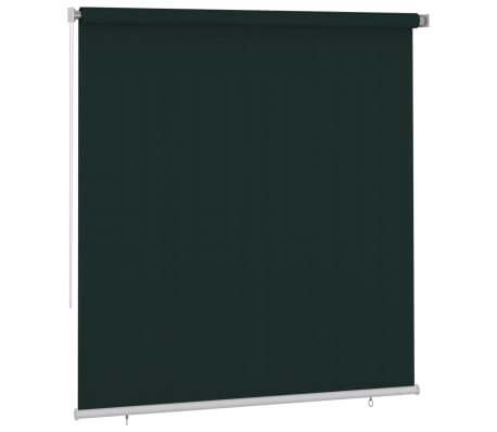 vidaXL Persiana enrollable de jardín HDPE verde oscuro 220x230 cm