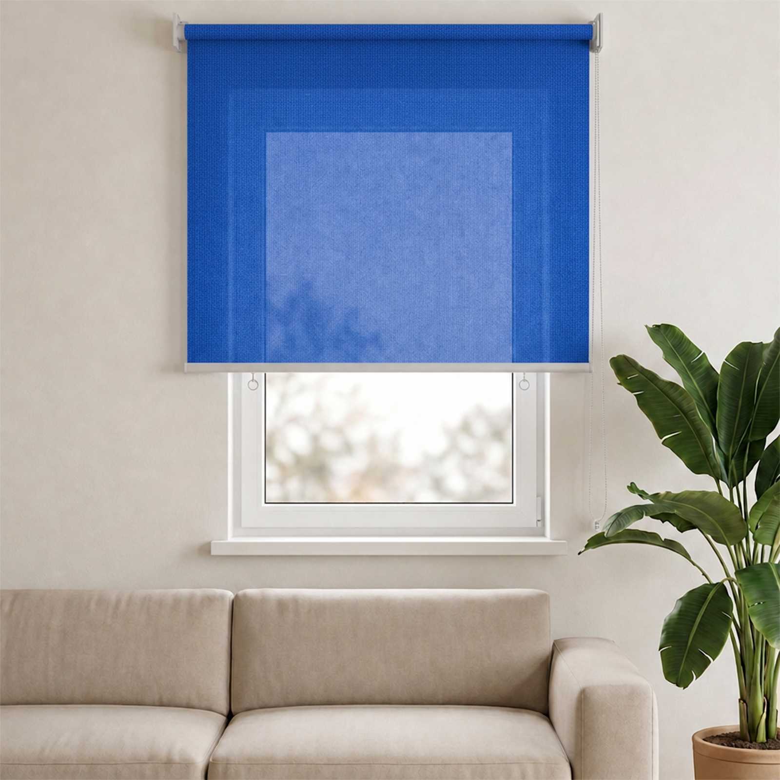 vidaXL Außenrollo 105 (B)x140 (H) cm Blau HDPE