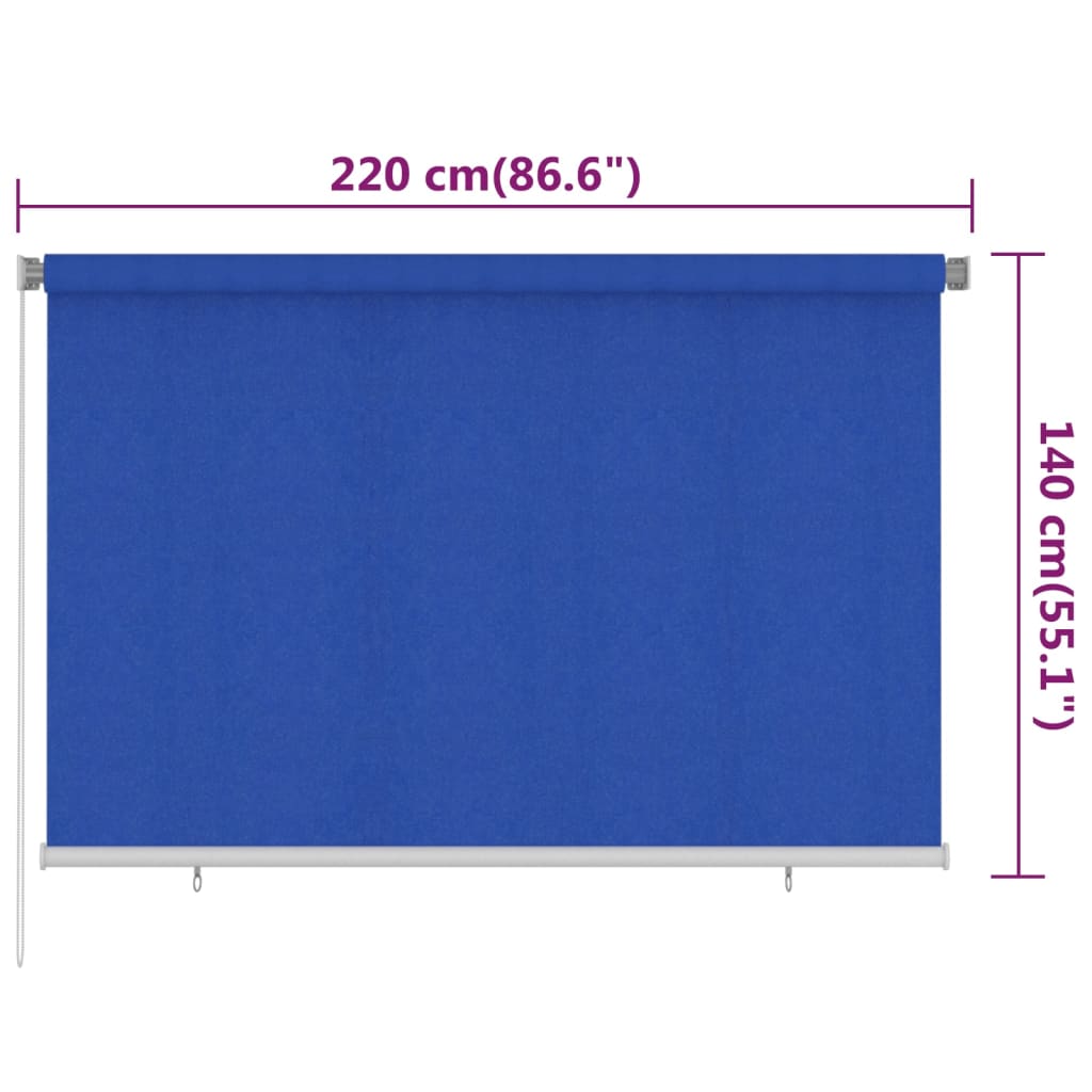 Rolgordijn voor buiten 220x140 cm HDPE blauw image 6