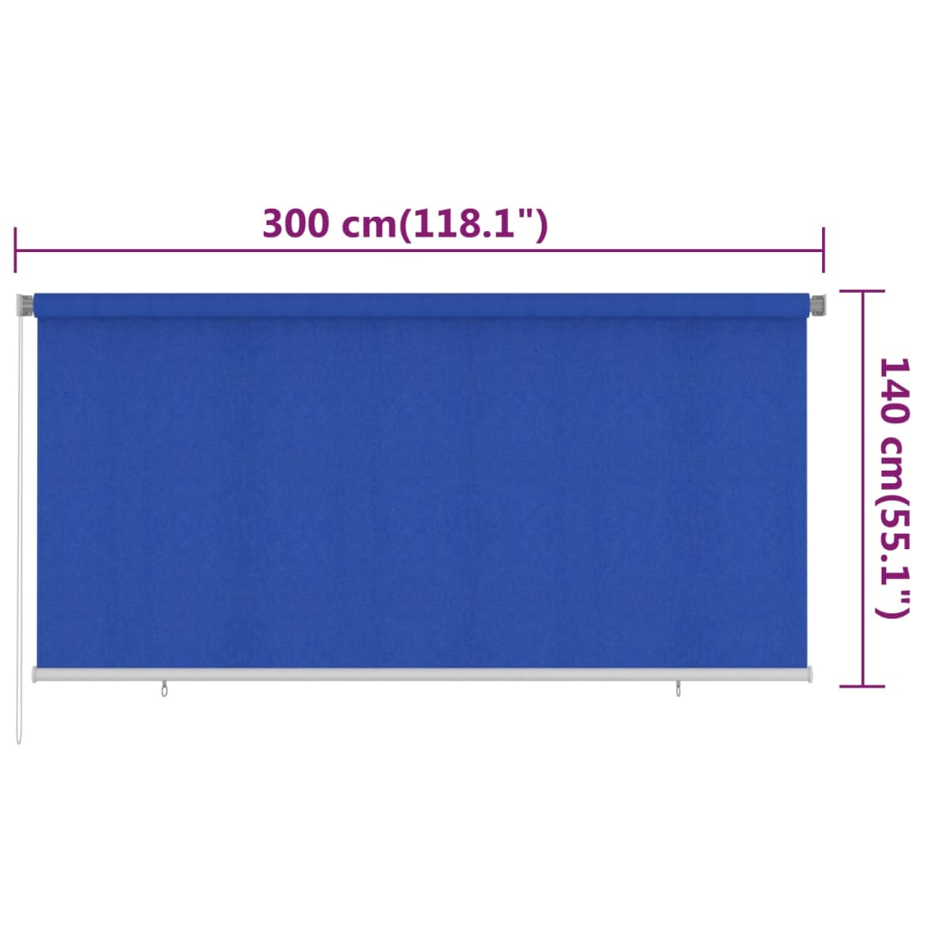 Rolgordijn voor buiten 300x140 cm HDPE blauw image 6