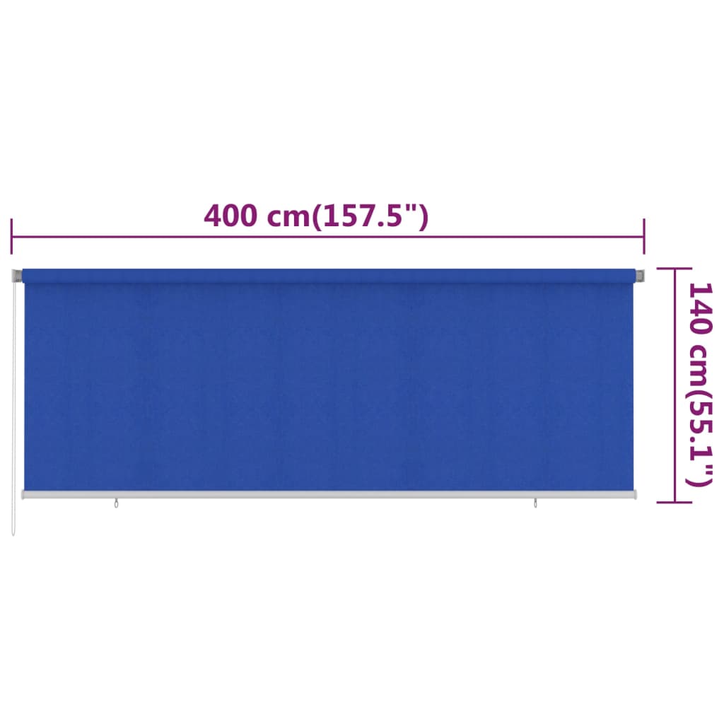 Rolgordijn voor buiten 400x140 cm HDPE blauw image 6