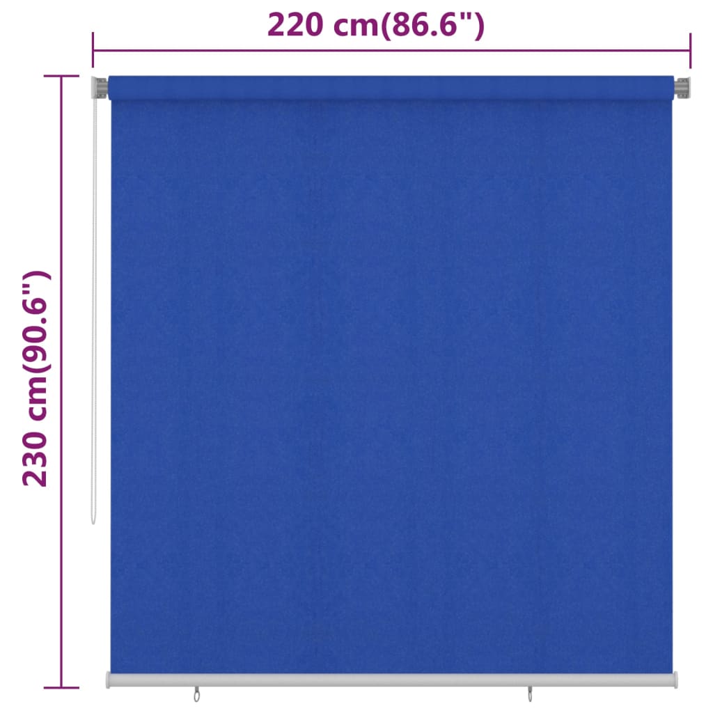 Rolgordijn voor buiten 220x230 cm HDPE blauw image 6
