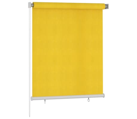 vidaXL Lauko roletas, geltonos spalvos, 120x140cm, HDPE