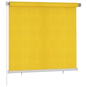 vidaXL Lauko roletas, geltonos spalvos, 160x140cm, HDPE