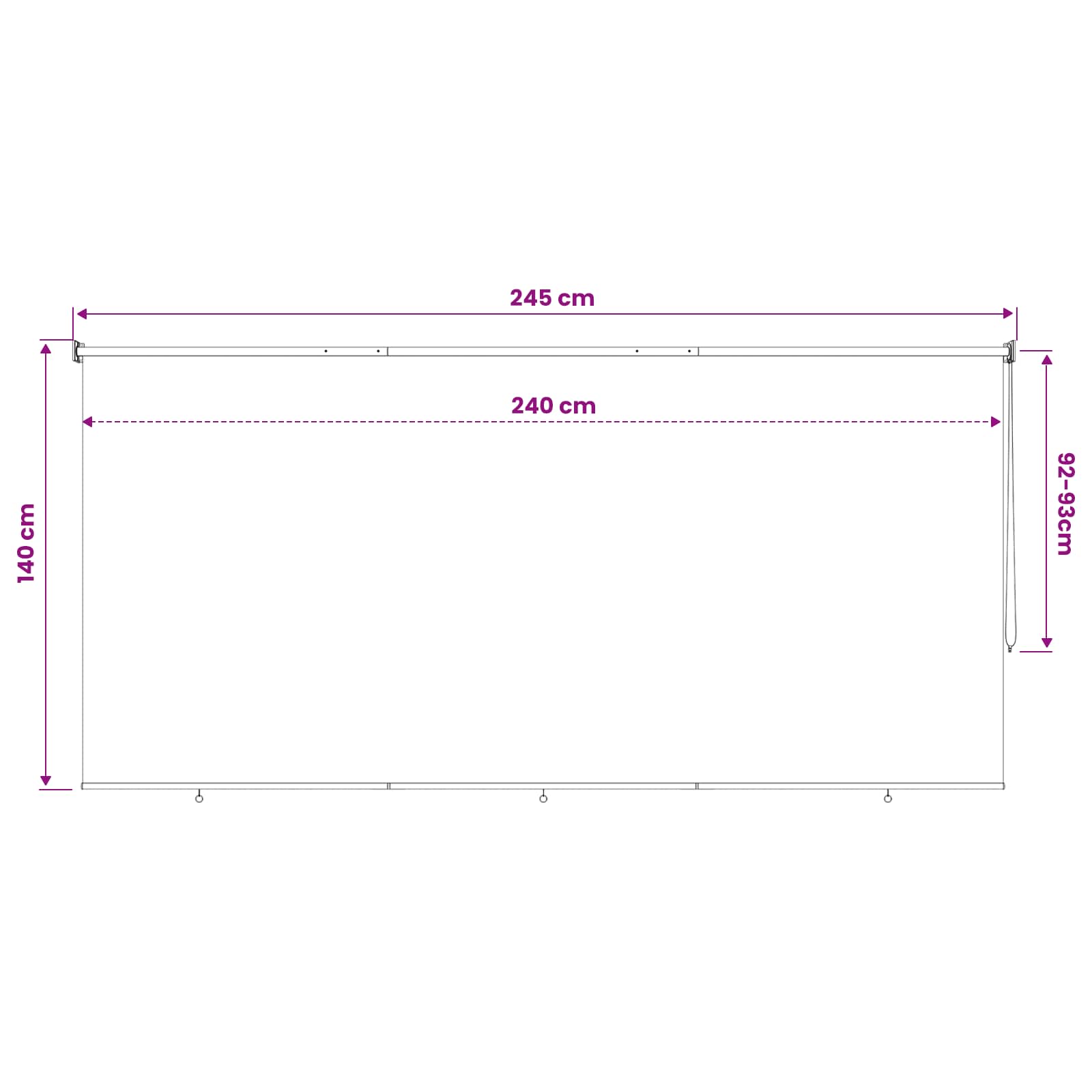 Venkovní roleta 245 (Š) x 140 (V) cm černá - obrázek 12