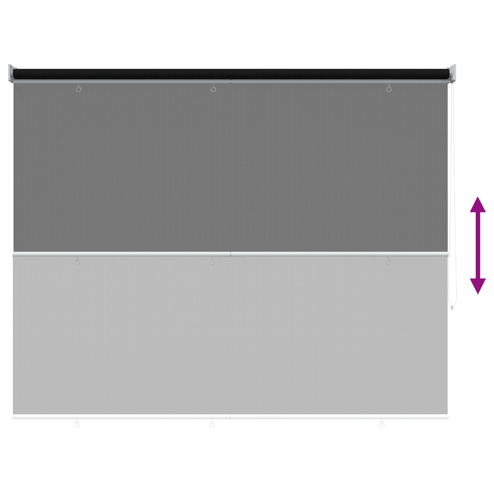 vidaXL Außenrollo 145 (B)x230 (H) cm Schwarz – Bild 8