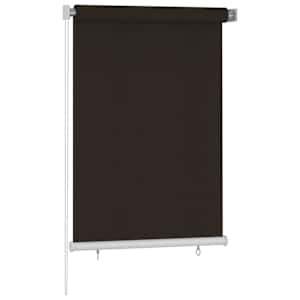 vidaXL āra ruļļu žalūzijas, 100x140 cm, brūnas, HDPE
