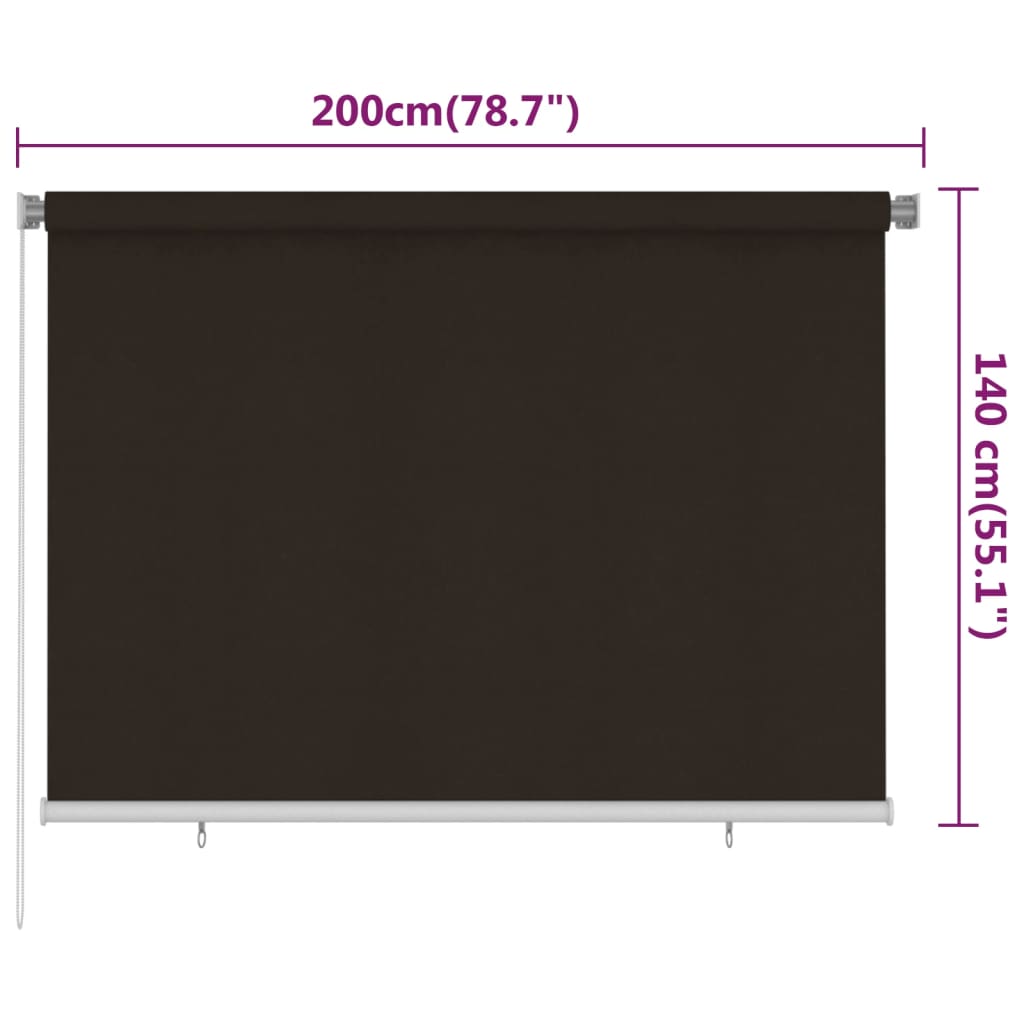 Rolgordijn voor buiten 200x140 cm HDPE bruin image 6