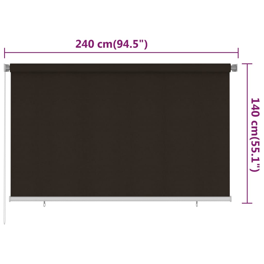 Rolgordijn voor buiten 240x140 cm HDPE bruin image 6