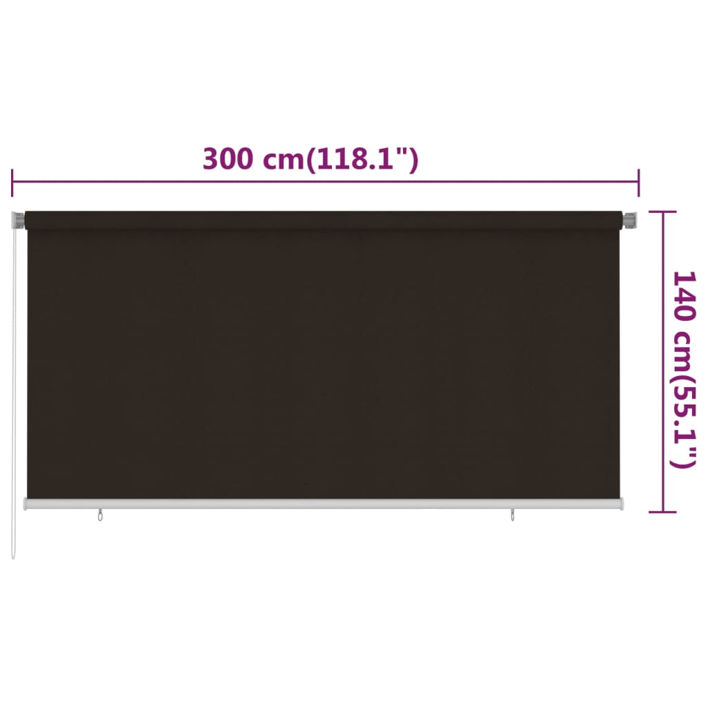 Barna kültéri HDPE roló 300 x 140 cm 