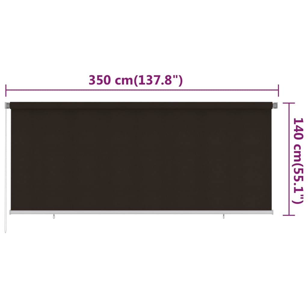 Rolgordijn voor buiten 350x140 cm HDPE bruin image 6