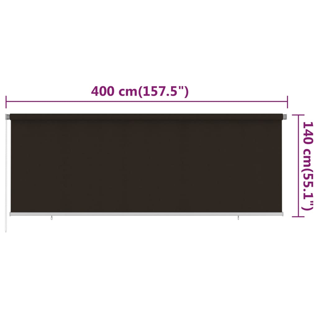 Rolgordijn voor buiten 400x140 cm HDPE bruin image 6