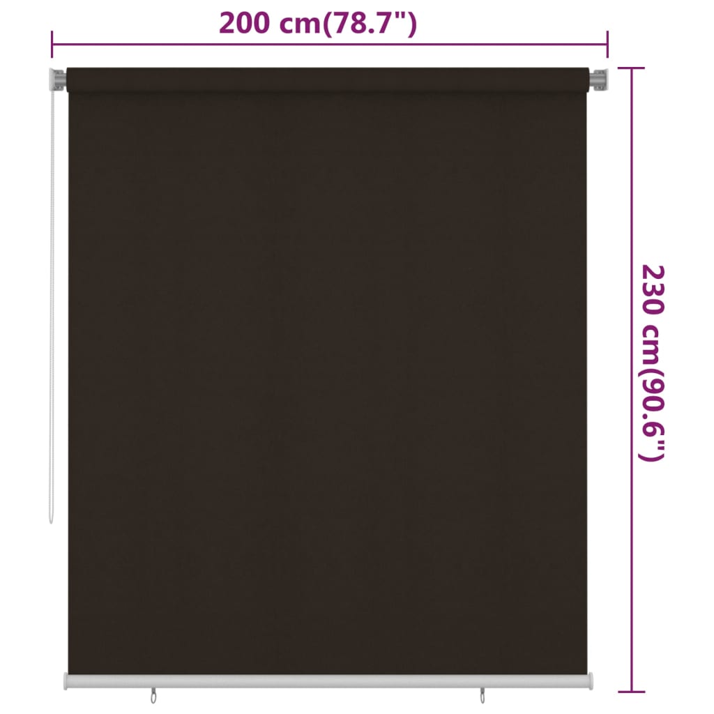 Rolgordijn voor buiten 200x230 cm HDPE bruin image 6