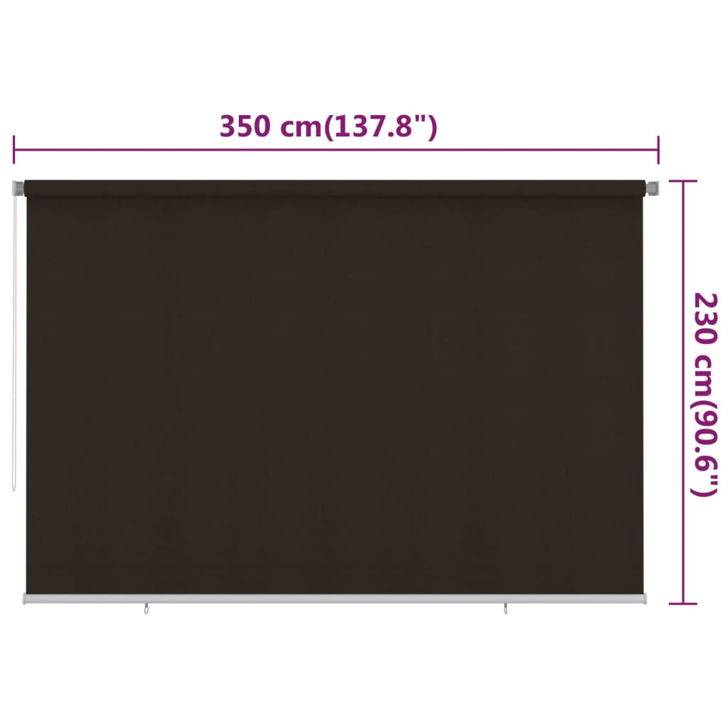 Rolgordijn voor buiten 350x230 cm HDPE bruin image 6