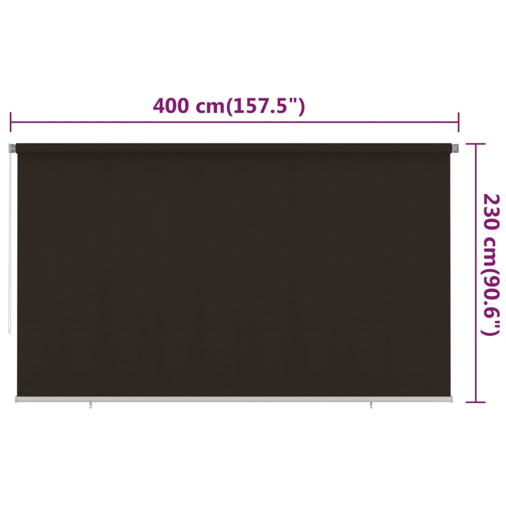 Rolgordijn voor buiten 400x230 cm HDPE bruin image 6