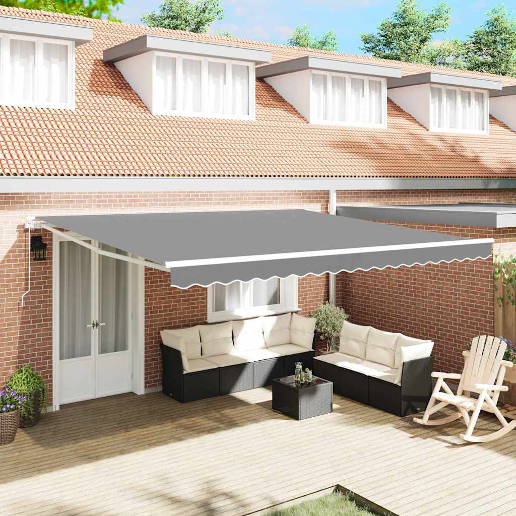 Awning Manual White 4 x 3.5 m Metal