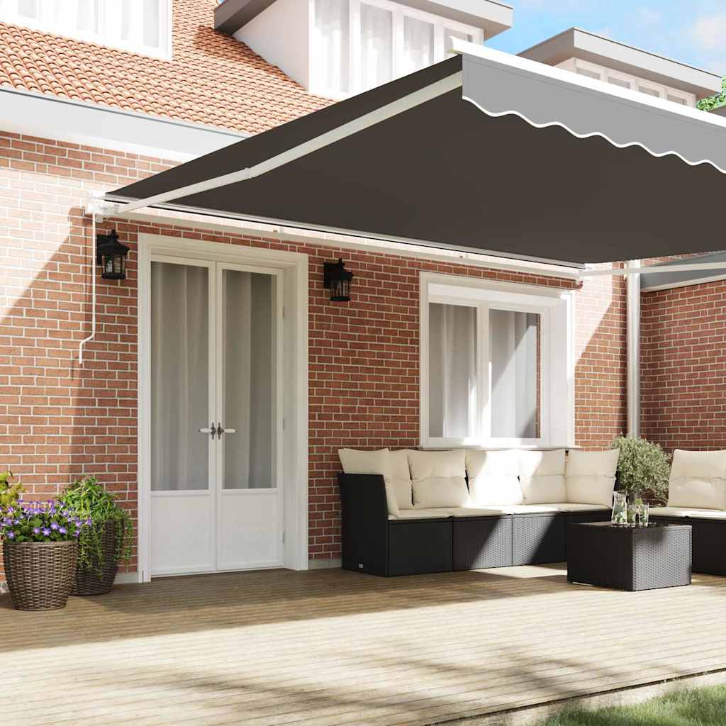 vidaXL Markies Handmatig Wit 4 × 3,5 m Metaal