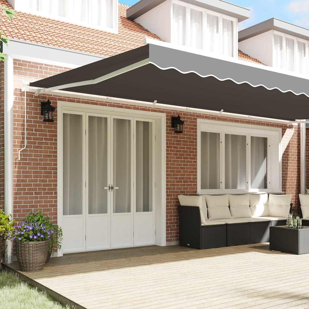 vidaXL Markies Handmatig Wit 6 × 3,5 m Metaal