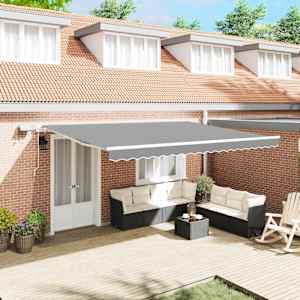 Okvir tende z LED lučmi Bela 500 × 300 cm Aluminij