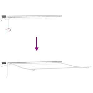 Rám markýzy s LED pásovými světly Bílá 400 × 350 cm Hliník - obrázek 11