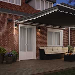 Okvir tende z LED lučmi Bela 450 × 350 cm Aluminij - slika 3