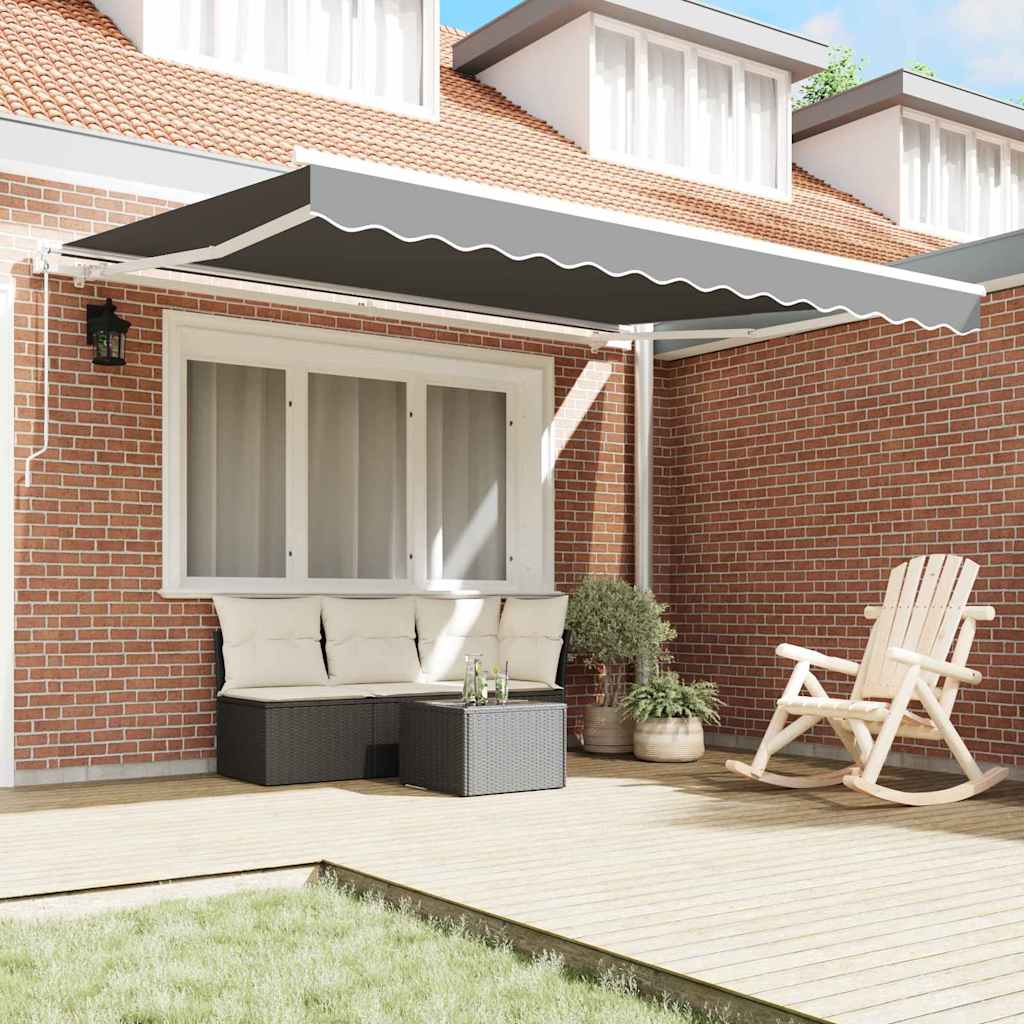 vidaXL Markies Handmatig Wit 3,5 x 2,5 m Metaal