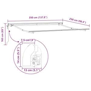 Rám markýzy Bílá 350 x 250 cm Hliník - obrázek 10