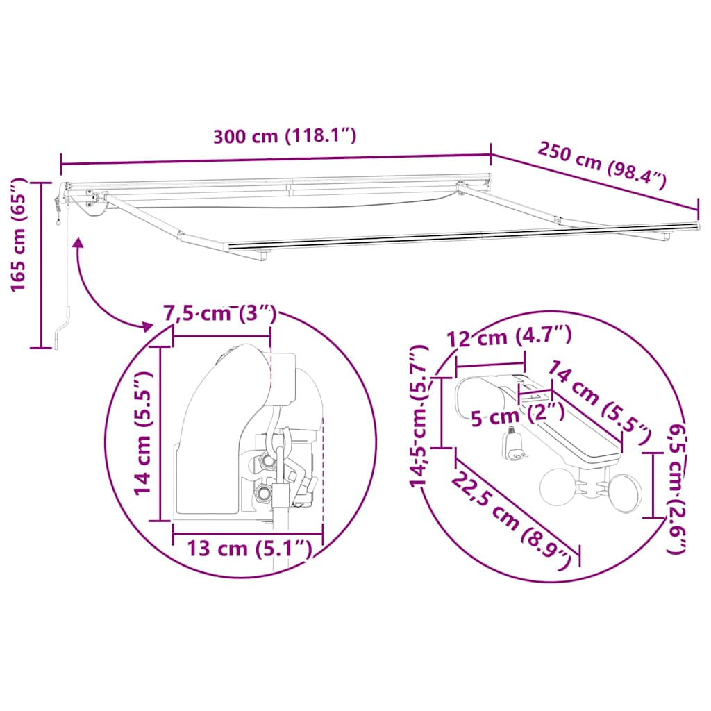 Zijde Frame Wit 3 x 2,5 m Aluminium image 12