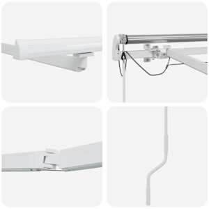 Rám markýzy s LED pásovými světly Bílá 350 x 250 cm Hliník - obrázek 12