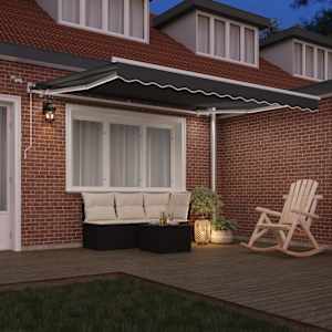 Rám markýzy s LED pásovými světly Bílá 350 x 250 cm Hliník - obrázek 3