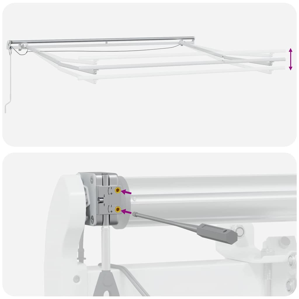 Zijde Frame met LED-striplichten Wit 350 x 250 cm Aluminium image 12