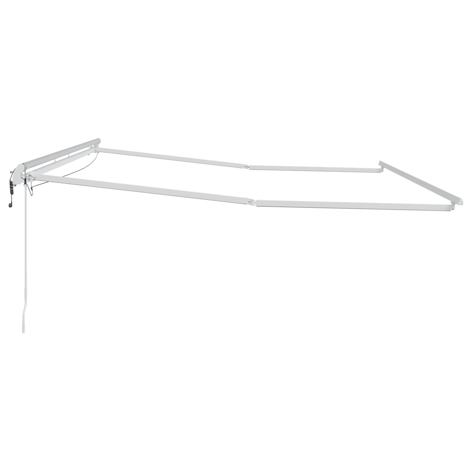 Elektrisch zonnescherm frame met led en sensor 5 x 3 m Wit