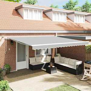 Okvir tende z LED lučmi Bela 400 × 350 cm Aluminij