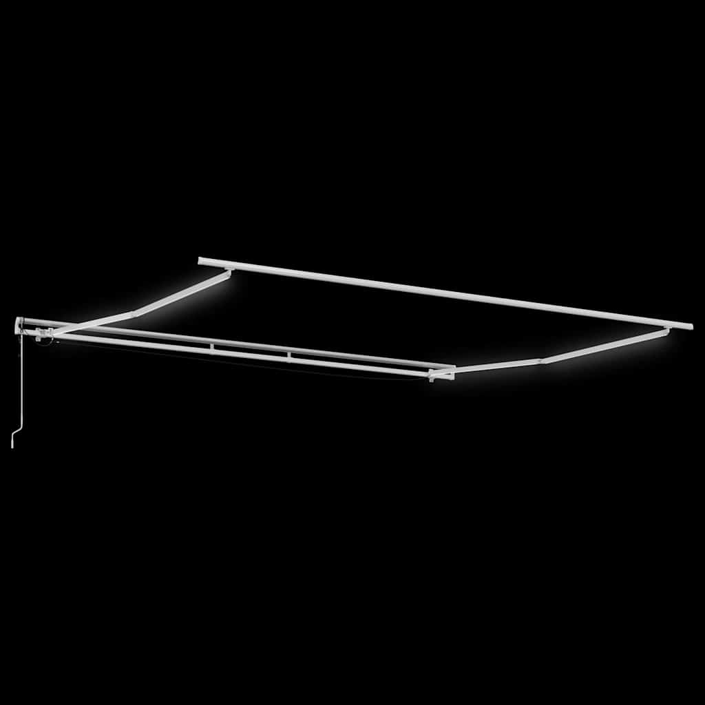 Zijde Frame met LED-striplichten Wit 400 × 350 cm Aluminium image 5