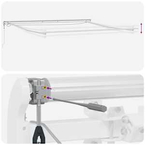 Rám markýzy s LED pásovými světly Bílá 500 × 350 cm Hliník - obrázek 13