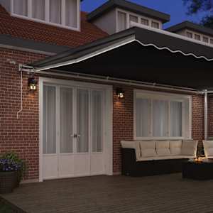 Rám markýzy s LED pásovými světly Bílá 600 × 350 cm Hliník - obrázek 3