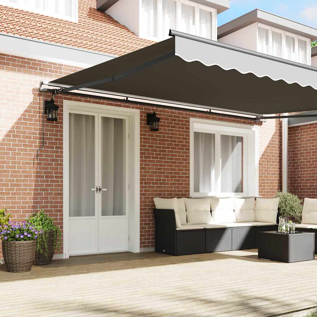 vidaXL Markies Handmatig Antraciet 4 × 3 m Metaal