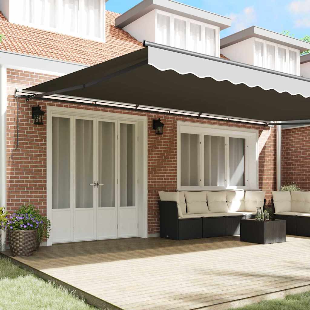 vidaXL Markies Handmatig Antraciet 6 × 3,5 m Metaal