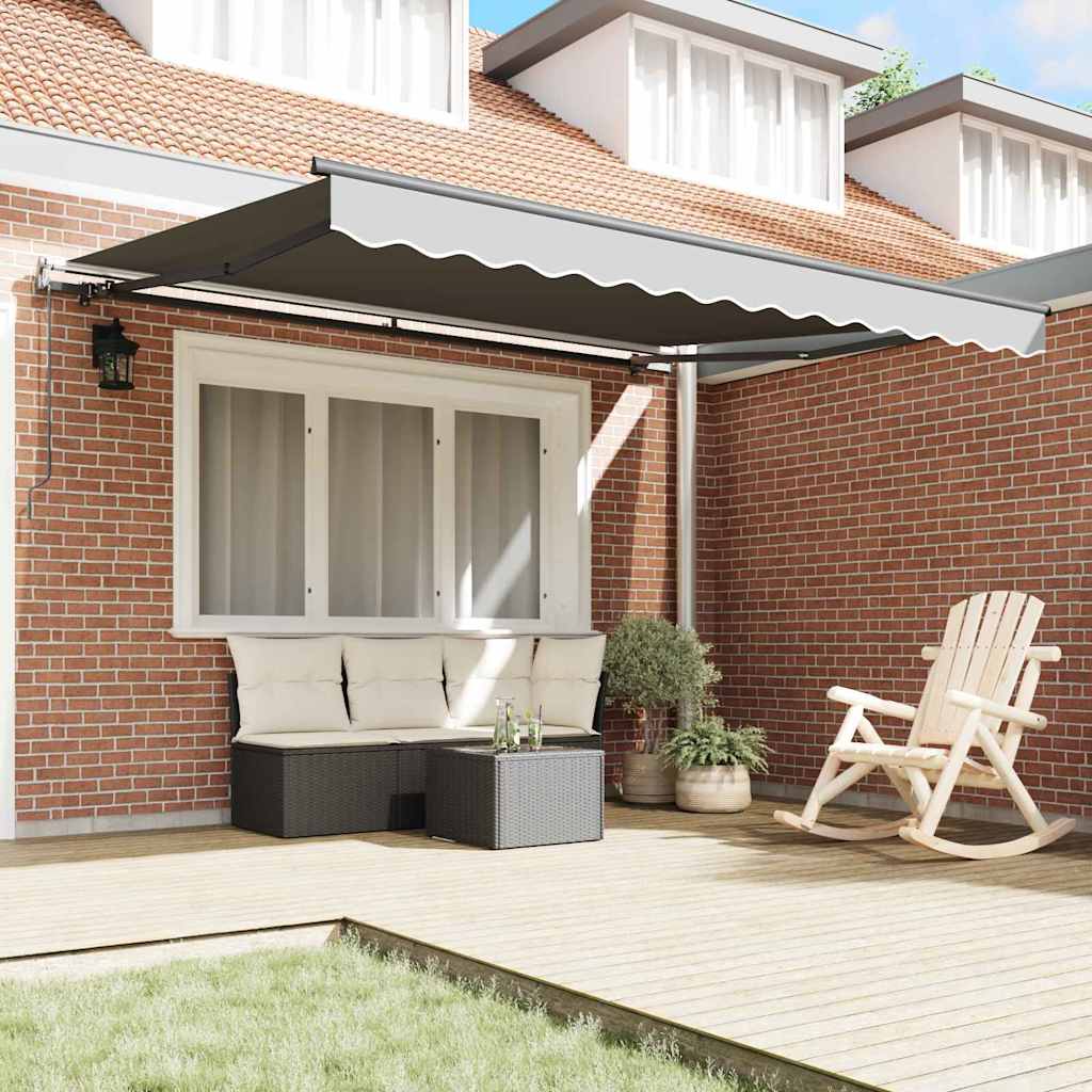 vidaXL Markies Handmatig Antraciet 3 x 2,5 m Metaal