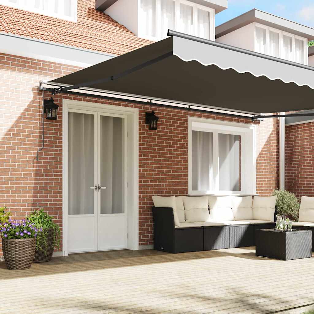 vidaXL Markies Handmatig Antraciet 4,5 × 3 m Metaal