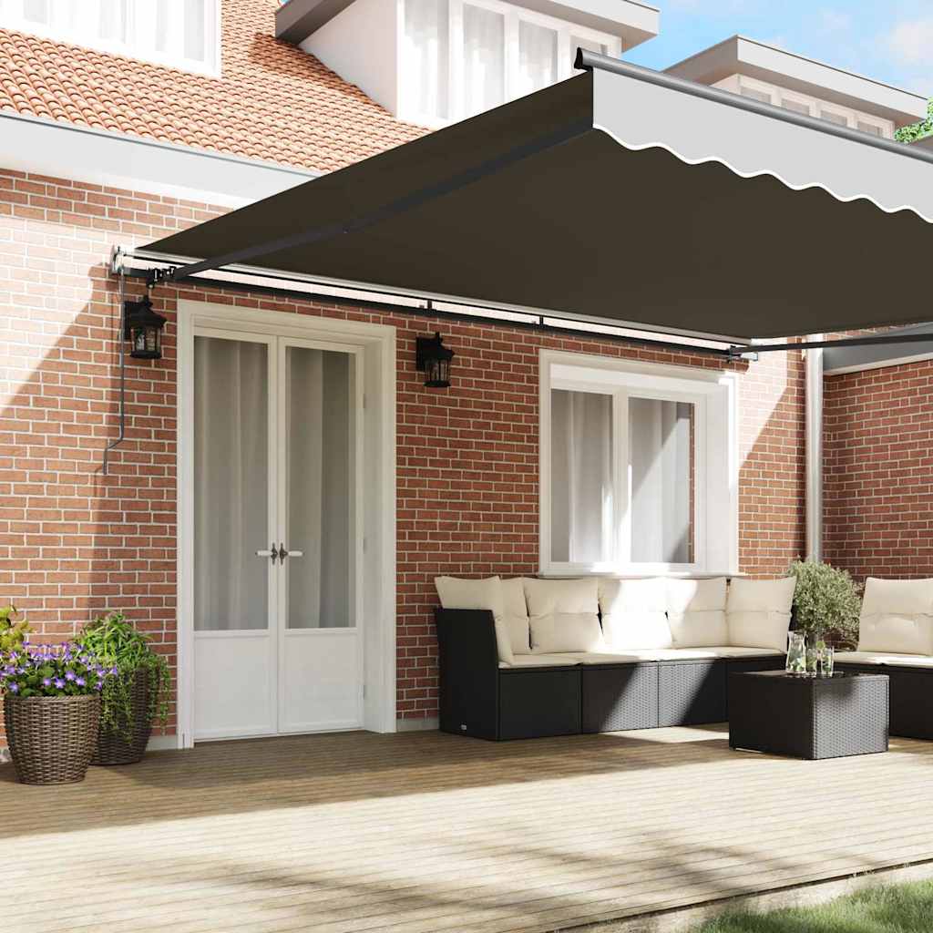 vidaXL Markies Handmatig Antraciet 4 × 3,5 m Metaal