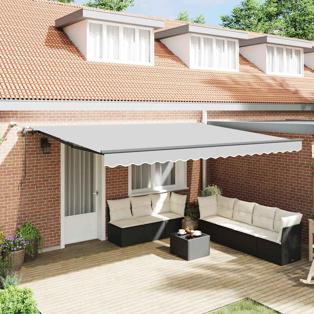 Copertină cu Manual Antracit 4,5 × 3 m Metal