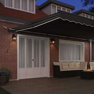 Rám markýzy s LED pásovými světly Antracit 600 × 350 cm Hliník - obrázek 3