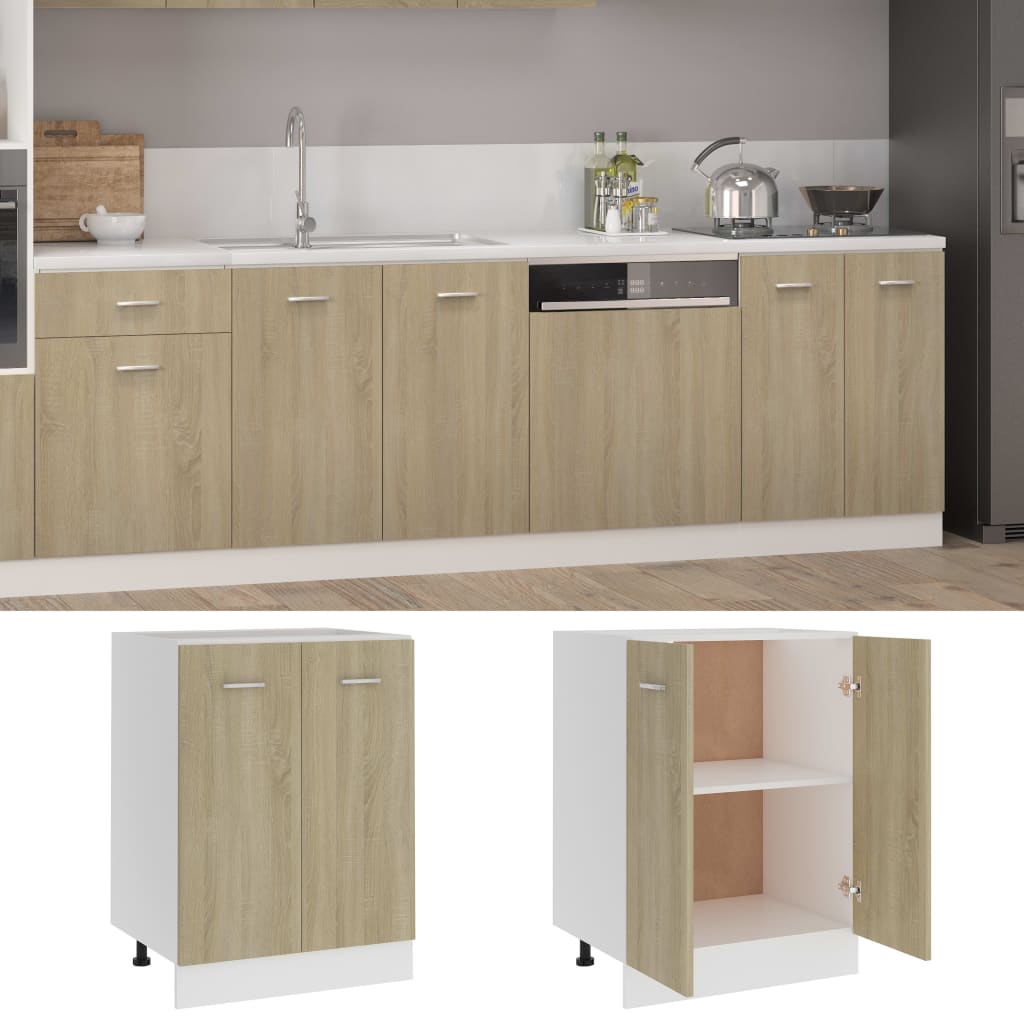 vidaXL Onderkast Lyon 60x46x81,5 cm bewerkt hout sonoma eikenkleurig afbeelding