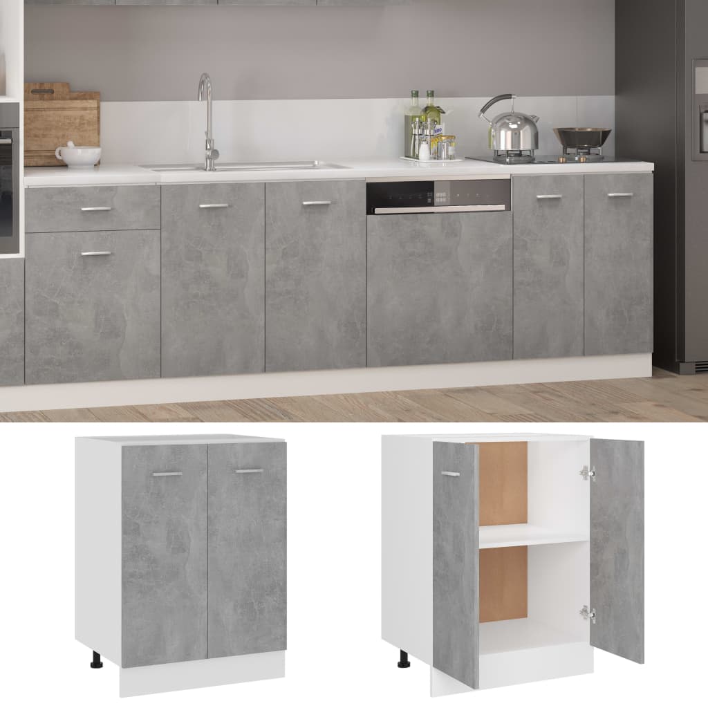 vidaXL Onderkast Lyon 60x46x81,5 cm bewerkt hout betongrijs afbeelding