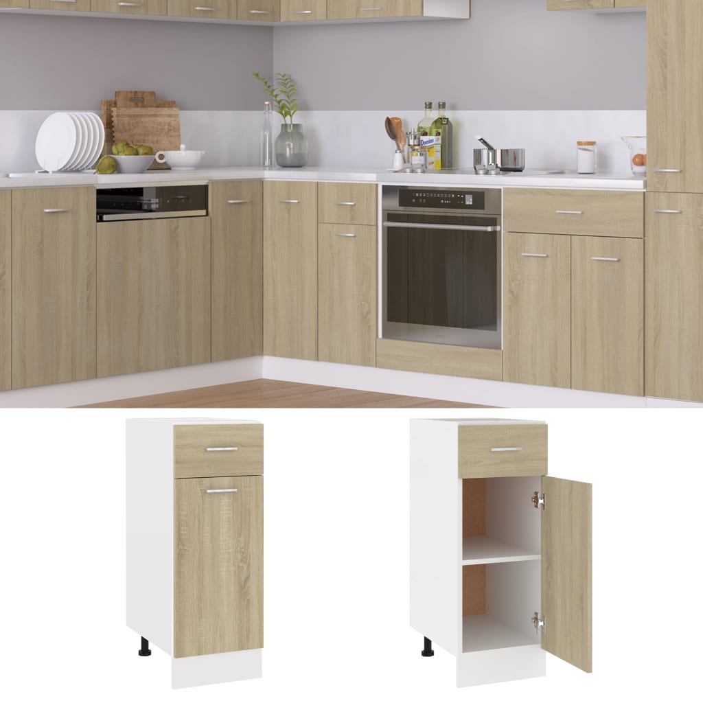 

vidaXL Onderkast met lade 30x46x81,5 cm spaanplaat sonoma eikenkleurig