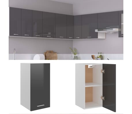 vidaXL Ντουλάπι Κρεμαστό Lyon Γυαλιστερό Γκρι 29,5x31x60εκ. από