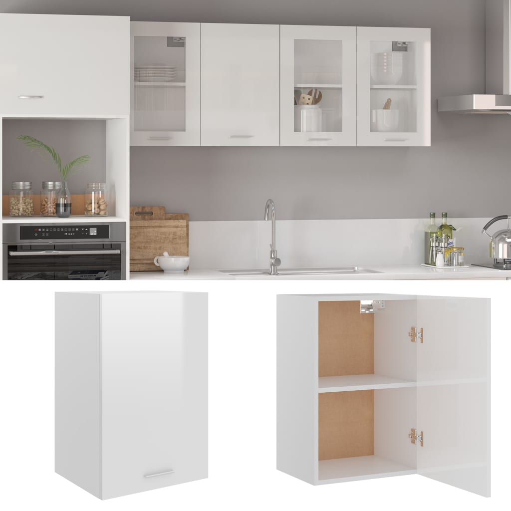

vidaXL Hangkast 39,5x31x60 cm spaanplaat hoogglans wit